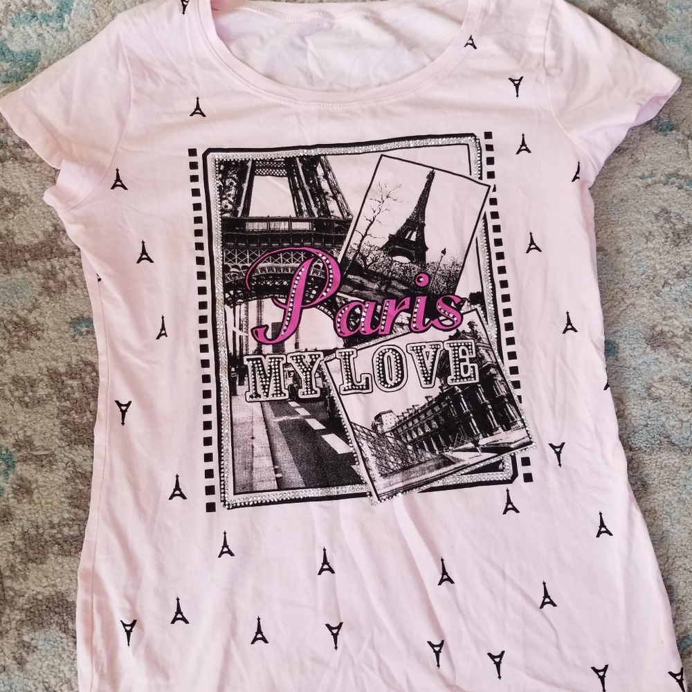 Paris my love rhinestones shirt